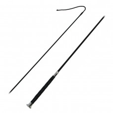 Хлыст выездковый, кожаная ручка + металлическая отделка, 120 см (Черный)