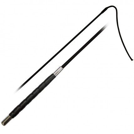 Хлыст выездковый, кожаная ручка + металлическая отделка, 120 см